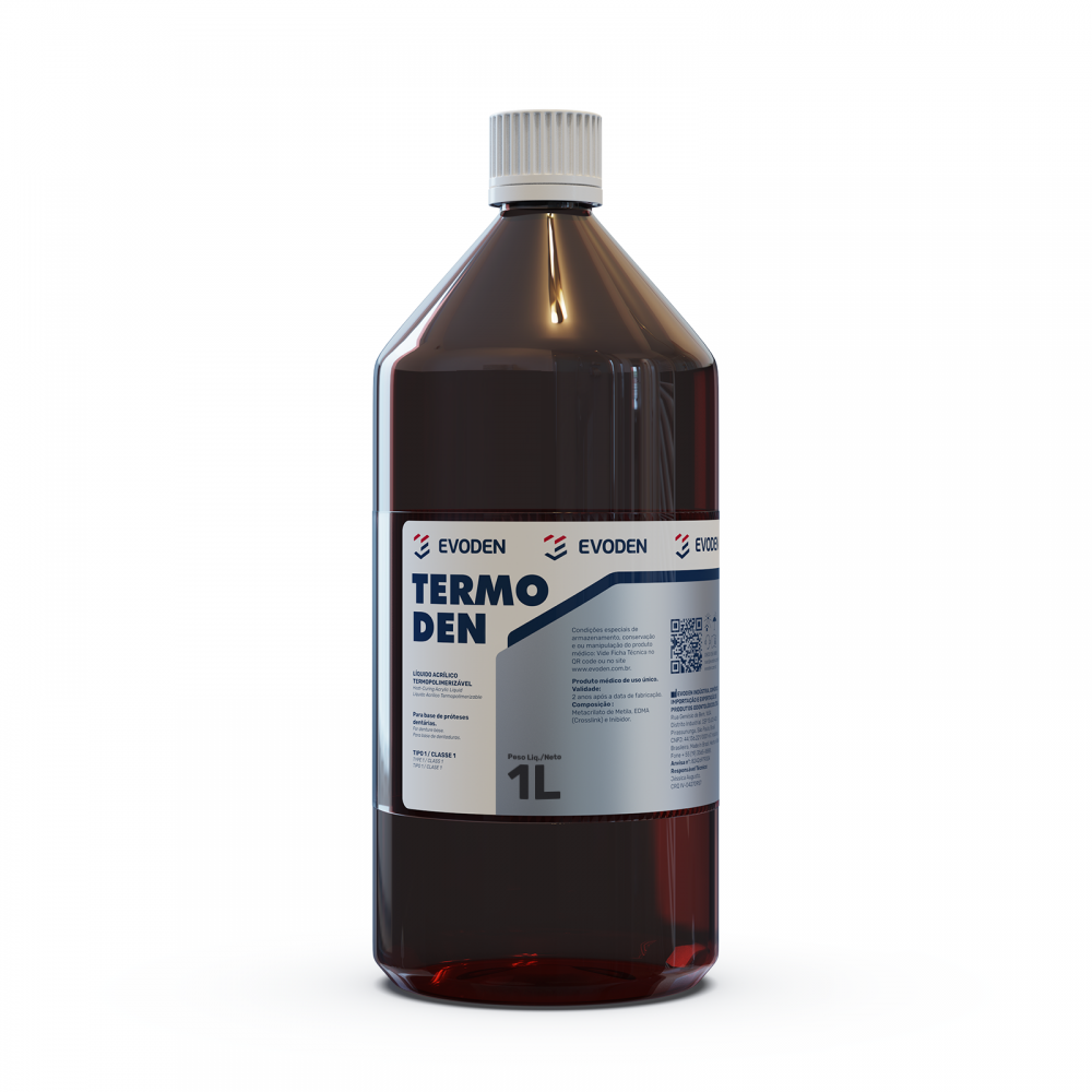 Termoden Resina Acrílica Termopolimerizável Liquido com Crosslink 1 Litro Termoden Resina Acrílica Termopolimerizável Liquido com Crosslink 1 Litro